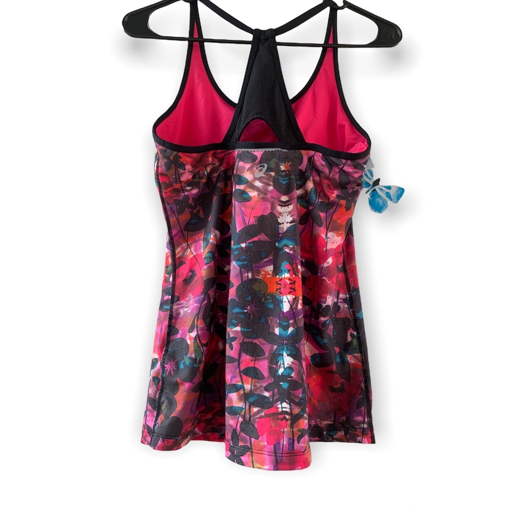 ASICS Pink Printed Tank Top w/ Built in Bra